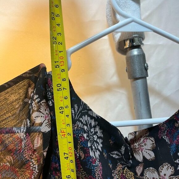 Kensie Floral Chiffon Wrap Dress | Size 14 | Black Multi - Picture 6 of 9